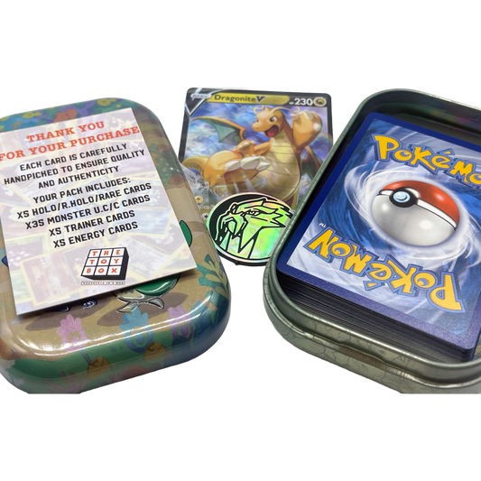 Pokémon Mini Tin Bundle - 50 Assorted Pokémon Cards, 1x Ultra Rare Card & Game Coin