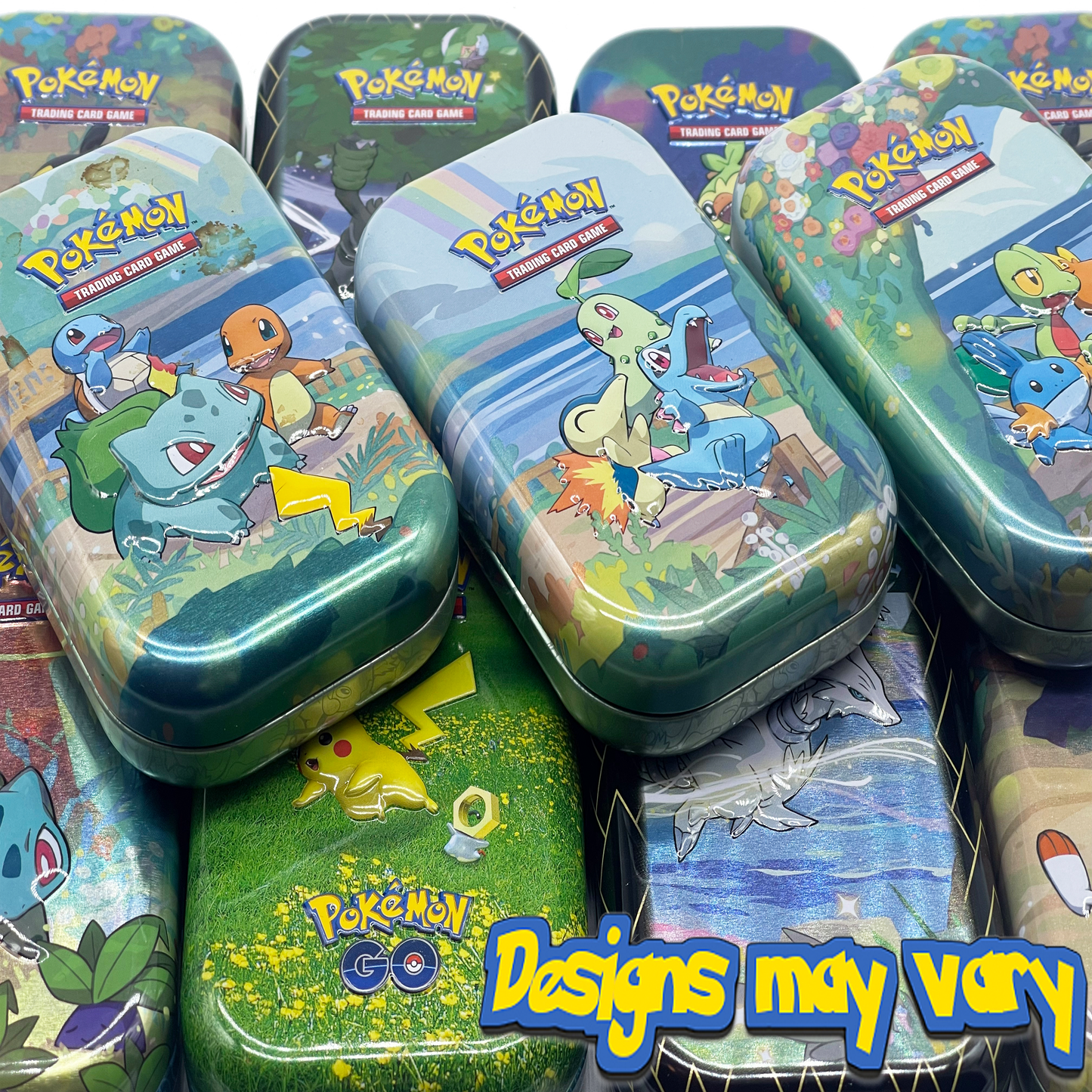 Pokémon Mini Tin Bundle - 50 Assorted Pokémon Cards, 1x Ultra Rare Card & Game Coin