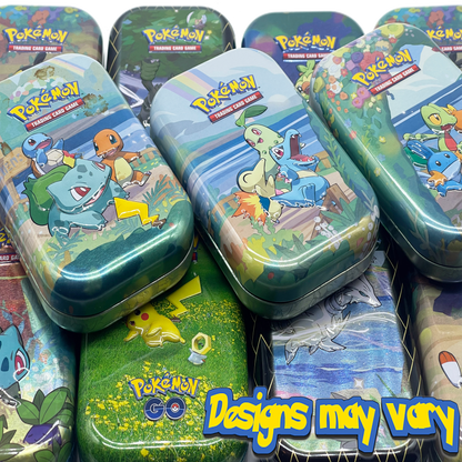 Pokémon Mini Tin Bundle - 50 Assorted Pokémon Cards, 1x Ultra Rare Card & Game Coin