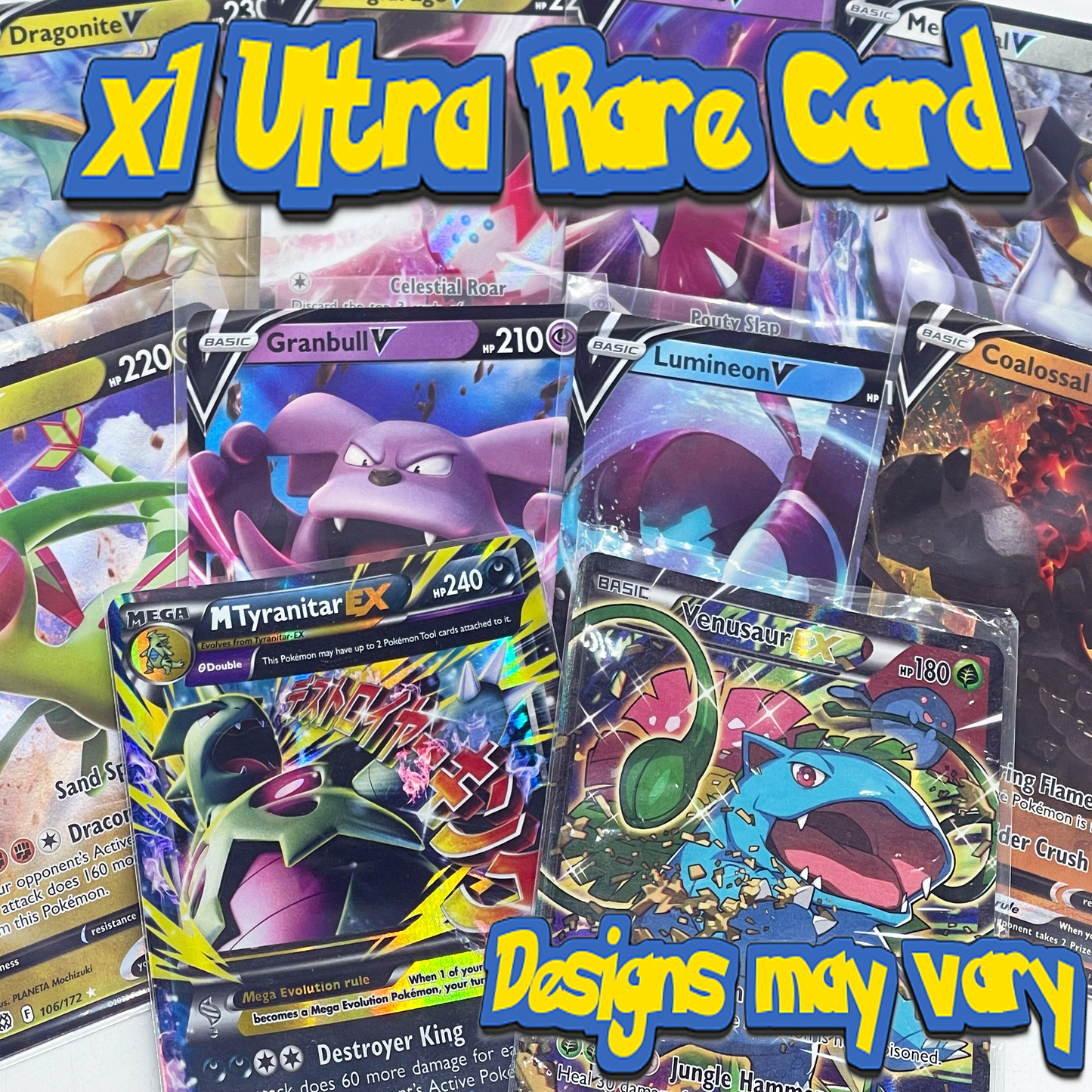 50 Random Pokémon Cards Includes Holos, Rares + 1 Ultra Rare Card