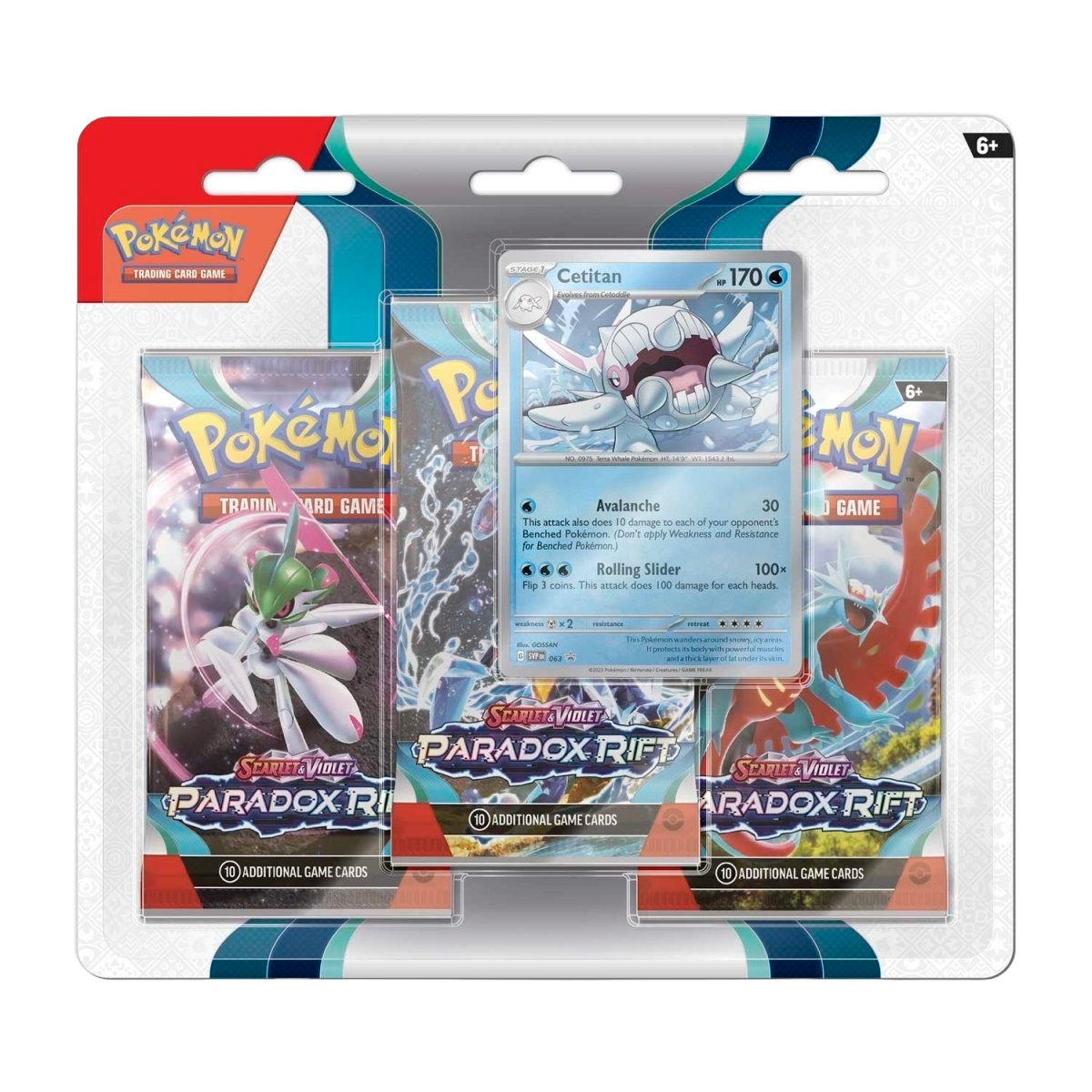 Pokémon Paradox Rift 3 Booster Packs & Cetitan Promo Card